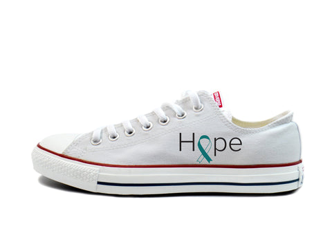 Cervical Cancer Awareness - "Hope" Converse Low Tops