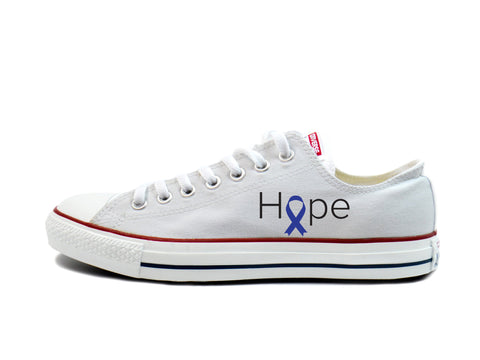 Colon Cancer Awareness - "Hope" Converse Low Tops