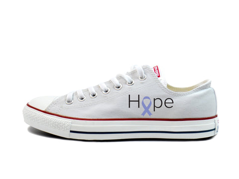Stomach Cancer Awareness - "Hope" Converse Low Tops