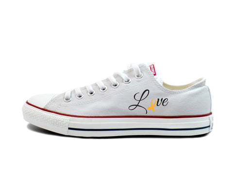 Childhood Cancer Awareness - "Love" Converse Low Tops