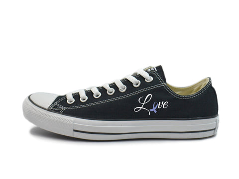 Esophageal Cancer Awareness - "Love" Converse Low Tops
