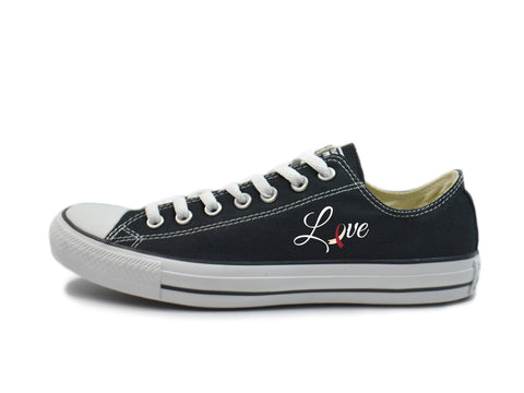 Head & Neck Cancer Awareness - "Love" Converse Low Tops